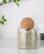 بانکه پیرکس استوانه ای درب بامبو وارداتی