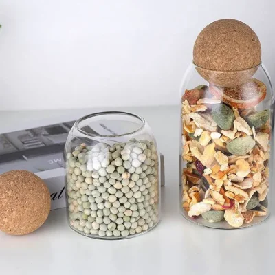 بانکه پیرکس استوانه ای درب بامبو وارداتی