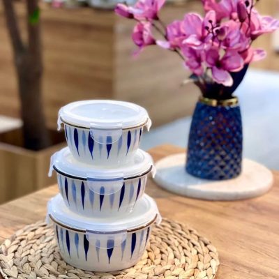 خرید و قیمت ظروف نگهدارنده چینی 3 تایی وارداتی