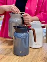 خرید و قیمت فلاسک استیل دسته طرح چوب Feenik