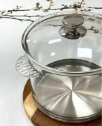 خرید و قیمت قابلمه پیرکس کف استیل شعله مستقیم Arow