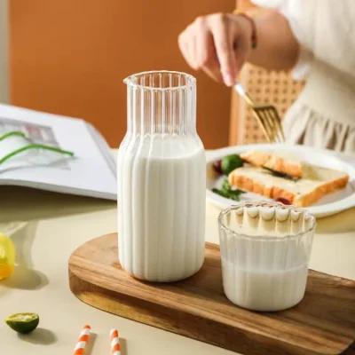 خرید و قیمت پارچ شب پیرکس شیاردار وارداتی