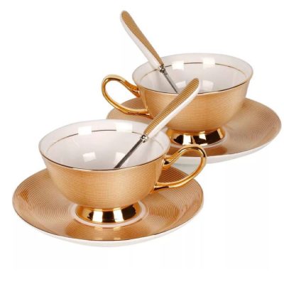 خرید و قیمت چایخوری جفتی طلاکوب ROYAL CLASSIC