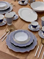 خرید و قیمت ست سرویس غذاخوری ترک Striped blue برند kitart