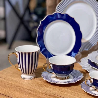 خرید و قیمت ست سرویس غذاخوری ترک Striped blue برند kitart