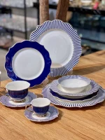 خرید و قیمت ست سرویس غذاخوری ترک Striped blue برند kitart