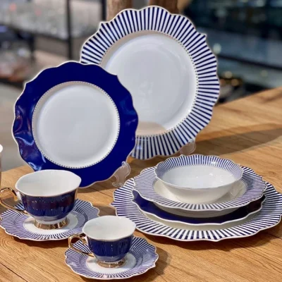 خرید و قیمت ست سرویس غذاخوری ترک Striped blue برند kitart