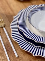 خرید و قیمت ست سرویس غذاخوری ترک Striped blue برند kitart
