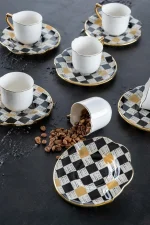خرید و قیمت ست قهوه خوری طرح شطرنج آجار ACAR