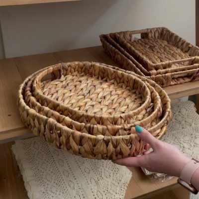 خرید و قیمت سینی حصیری بیضی 3 تایی آجار acar