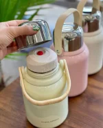 خرید و قیمت فلاسک تمام استیل دسته طرح چوب NANJIREN