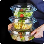 خرید و قیمت قابلمه پیرکس سه سایزی بورجام BORCAM