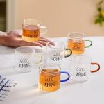 خرید و قیمت فنجان پیرکس دسته رنگی GOOD MORNING