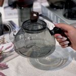 خرید و قیمت قوری پیرکس دودی دسته بامبو IMAR