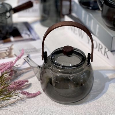 خرید و قیمت قوری پیرکس دودی دسته چوبی وارداتی