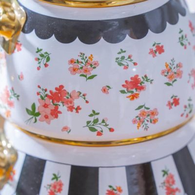 قیمت و خرید کتری قوری لعابی طرح گل آجار ACAR