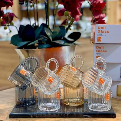 خرید و قیمت فنجان دسته مرواریدی دلی گلس DELI GLASS