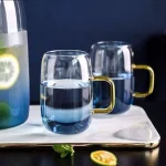 خرید و قیمت لیوان جفتی پیرکس رنگی وارداتی