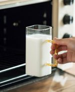 خرید و قیمت لیوان پیرکس مربع دسته رنگی دلی گلس DELI GLASS