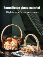 خرید و قیمت تنقلات خوری پیرکس 4 خانه دسته بامبو وارداتی