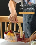 خرید و قیمت تنقلات خوری پیرکس 4 خانه دسته بامبو وارداتی