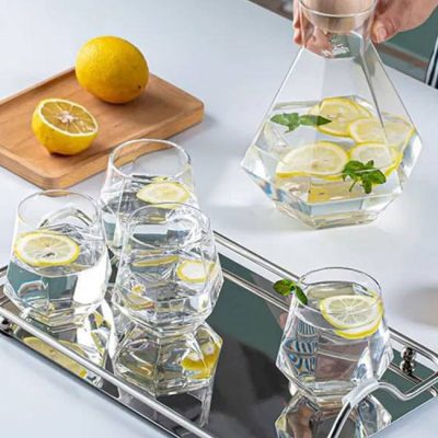 خرید و قیمت تنگ و نیم لیوان شش ضلعی دلی گلس DELI GLASS