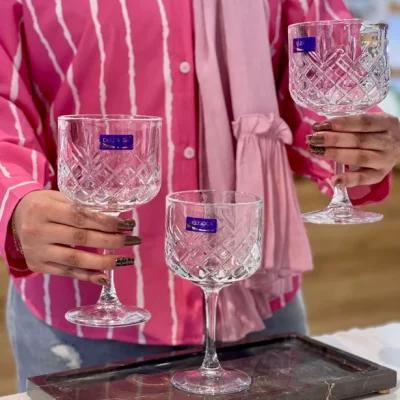 خرید و قیمت دسر خوری و بستنی خوری پایه دار طرح تایملس دلی گلس DELI GLASS