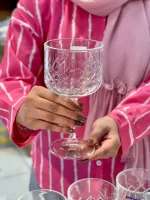 خرید و قیمت دسر خوری و بستنی خوری پایه دار طرح تایملس دلی گلس DELI GLASS