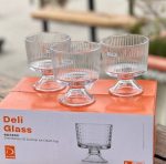 خرید و قیمت دسرخوری و بستنی خوری شیاردار پایه کوتاه دلی گلس DELI GLASS