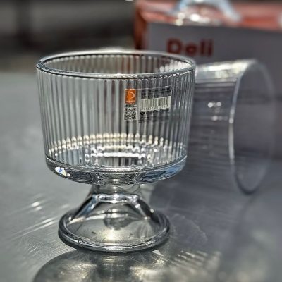 خرید و قیمت دسرخوری و بستنی خوری شیاردار پایه کوتاه دلی گلس DELI GLASS