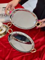 خرید و قیمت سینی پذیرایی استیل دو نفره دسته حلقه AROW