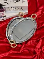 خرید و قیمت سینی پذیرایی استیل دو نفره دسته حلقه AROW