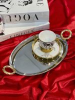 خرید و قیمت سینی پذیرایی استیل دو نفره دسته حلقه AROW