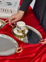 خرید و قیمت سینی پذیرایی استیل دو نفره دسته حلقه AROW