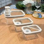 خرید و قیمت ظرف نگهدارنده پیرکس وکیوم دار 3 تایی AROW