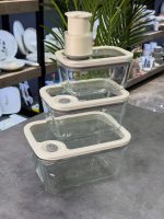 خرید و قیمت ظرف نگهدارنده پیرکس وکیوم دار 3 تایی AROW