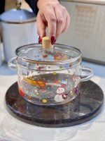 خرید و قیمت قابلمه پیرکس شعله مستقیم طرح بابانوئل وارداتی