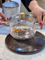 خرید و قیمت قابلمه پیرکس شعله مستقیم طرح بابانوئل وارداتی