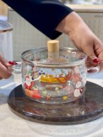 خرید و قیمت قابلمه پیرکس شعله مستقیم طرح بابانوئل وارداتی