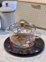 خرید و قیمت قابلمه پیرکس شعله مستقیم طرح بابانوئل وارداتی