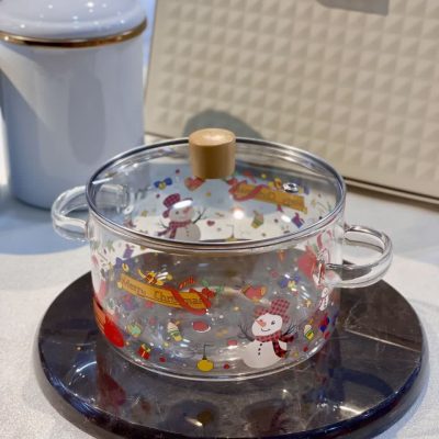 خرید و قیمت قابلمه پیرکس شعله مستقیم طرح بابانوئل وارداتی