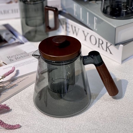 قوری-دمنوش-پیرکس-دودی-دسته-چوبی-واردات (3) خرید و قیمت قوری دمنوش پیرکس دودی دسته چوبی وارداتی