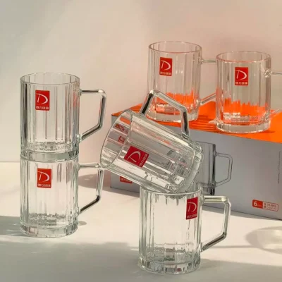 خرید و قیمت لیوان دسته دار طرح مولین برند دلی گلس DELI GLASS