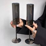 خرید و قیمت گیلاس پیرکس دودی پایه بلند تکی وارداتی