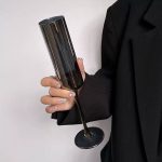 خرید و قیمت گیلاس پیرکس دودی پایه بلند تکی وارداتی