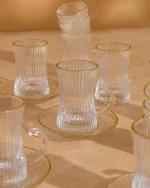 خرید و قیمت ست استکان نعلبکی لب طلایی شیاردار دلی گلس DELI GLASS