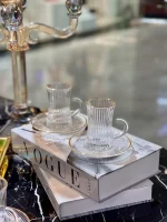 خرید و قیمت ست استکان نعلبکی لب طلایی شیاردار دلی گلس DELI GLASS