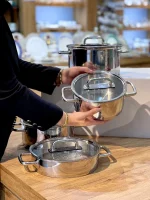 خرید و قیمت سرویس قابلمه استیل 8 پارچه APPOLO محصول AROW ترکیه