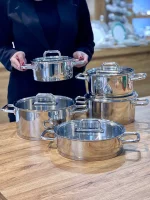 قیمت و خرید سرویس قابلمه استیل ۱۰ پارچه AROW ترکیه مدل SAVOUR