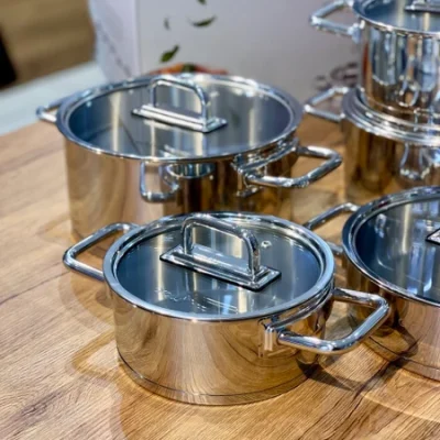 قیمت و خرید سرویس قابلمه استیل ۱۰ پارچه AROW ترکیه مدل SAVOUR